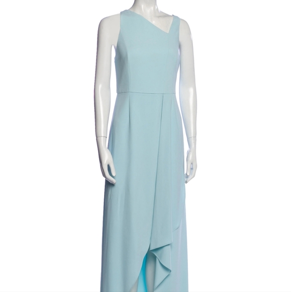 Harlston Heritage Sleeveless Assymetric -Neck Evening Gown w/Flowy Drape size 8 - Picture 3 of 13